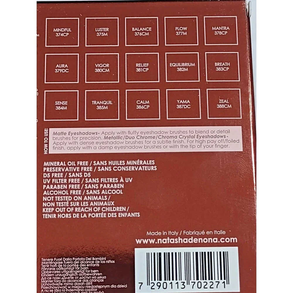 NATASHA DENONA Zendo Full Size Eye Shadow Palette 15 Pan Shades BNIB Authentic